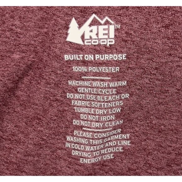 REI Co-Op Women's Base Layer Crewneck Performance Shirt L Large Burgundy Heather - Picture 5 of 7